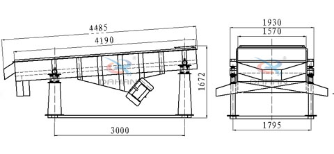 1540直線振動篩結(jié)構圖